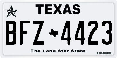TX license plate BFZ4423