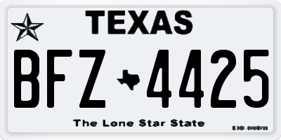 TX license plate BFZ4425