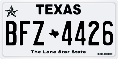 TX license plate BFZ4426
