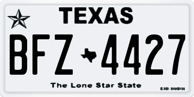 TX license plate BFZ4427