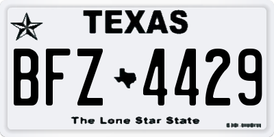 TX license plate BFZ4429