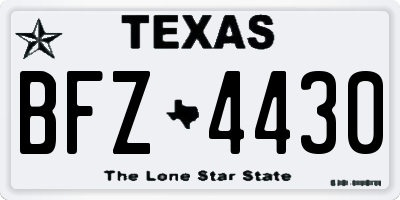 TX license plate BFZ4430