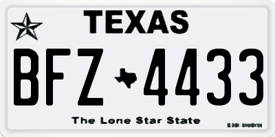 TX license plate BFZ4433