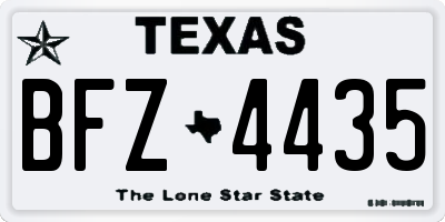TX license plate BFZ4435