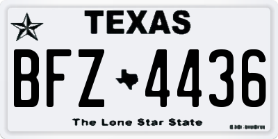 TX license plate BFZ4436