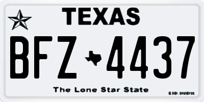 TX license plate BFZ4437