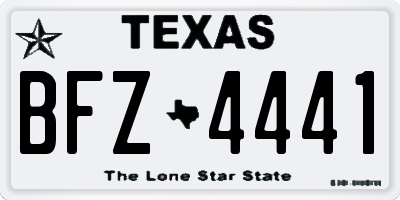 TX license plate BFZ4441