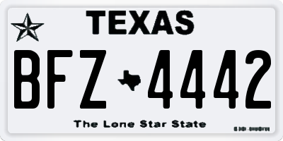TX license plate BFZ4442