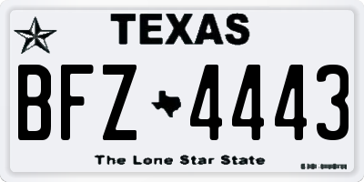 TX license plate BFZ4443