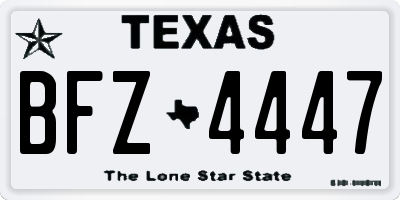 TX license plate BFZ4447