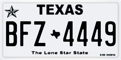 TX license plate BFZ4449