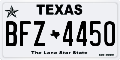 TX license plate BFZ4450