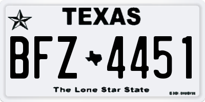 TX license plate BFZ4451