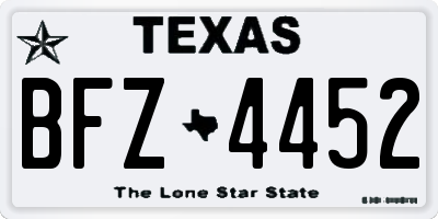 TX license plate BFZ4452