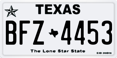 TX license plate BFZ4453