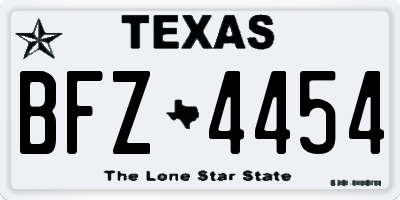 TX license plate BFZ4454