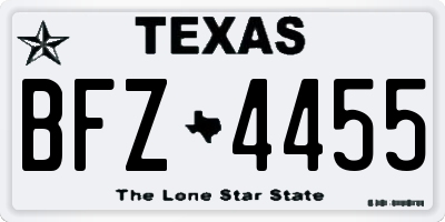 TX license plate BFZ4455