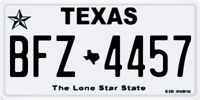 TX license plate BFZ4457