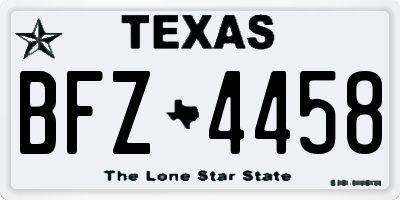 TX license plate BFZ4458
