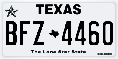 TX license plate BFZ4460