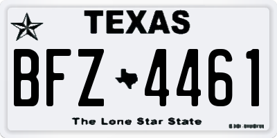 TX license plate BFZ4461