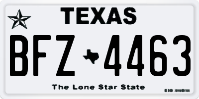 TX license plate BFZ4463