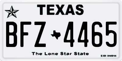 TX license plate BFZ4465