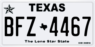 TX license plate BFZ4467