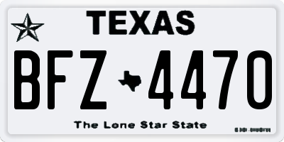 TX license plate BFZ4470