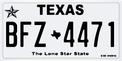 TX license plate BFZ4471