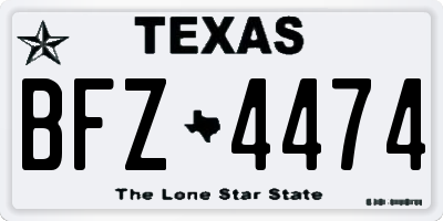 TX license plate BFZ4474