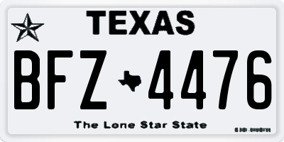 TX license plate BFZ4476