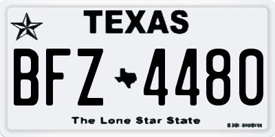 TX license plate BFZ4480