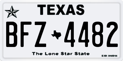 TX license plate BFZ4482