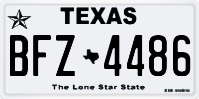 TX license plate BFZ4486