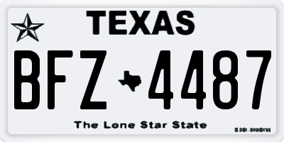 TX license plate BFZ4487