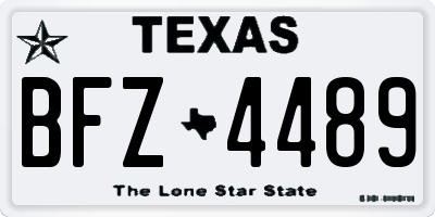 TX license plate BFZ4489