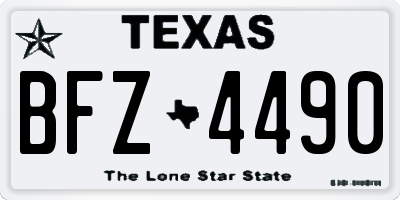 TX license plate BFZ4490