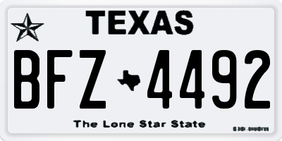 TX license plate BFZ4492