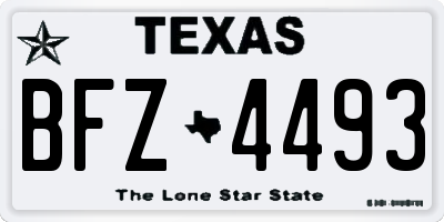TX license plate BFZ4493