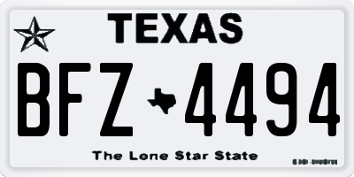 TX license plate BFZ4494