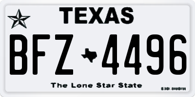 TX license plate BFZ4496