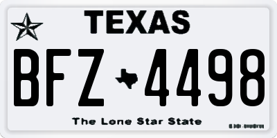 TX license plate BFZ4498