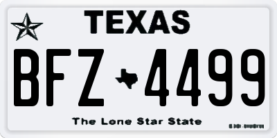 TX license plate BFZ4499
