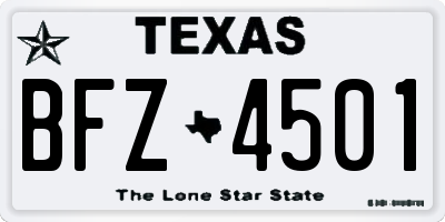 TX license plate BFZ4501