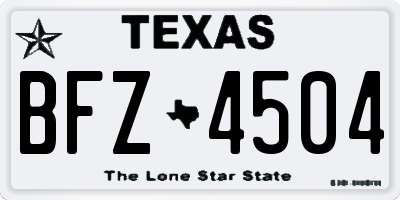 TX license plate BFZ4504