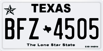 TX license plate BFZ4505