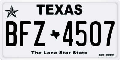 TX license plate BFZ4507