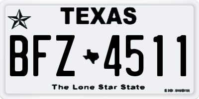 TX license plate BFZ4511