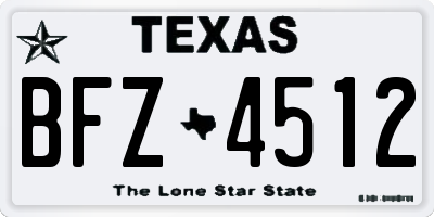 TX license plate BFZ4512
